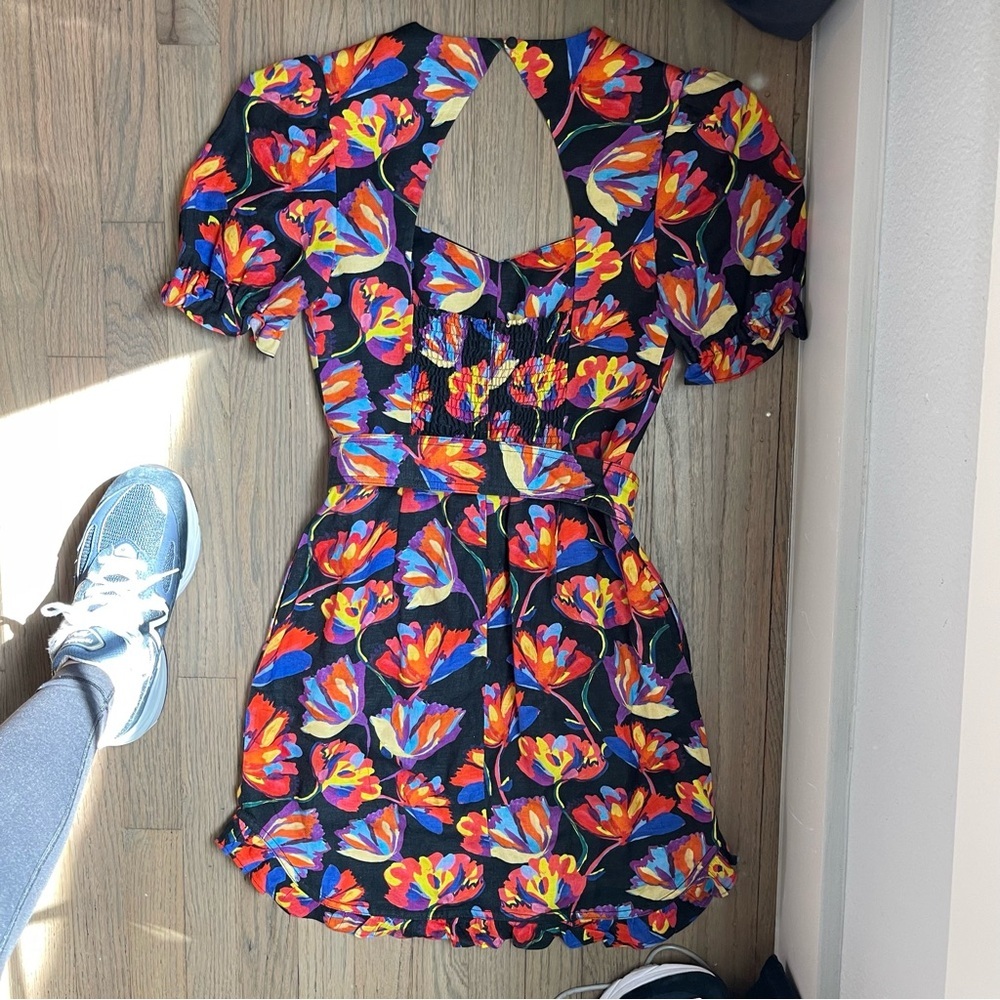 Rebecca Vallance Floral Puff Sleeve Mini Dress - Picture 2 of 8